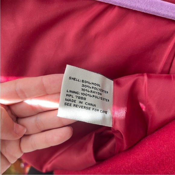 london Fog Women’s Wool, red peacoat with hood Size SP - Picture 7 of 9